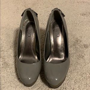XOXO grey pumps/heels with 5” heel.